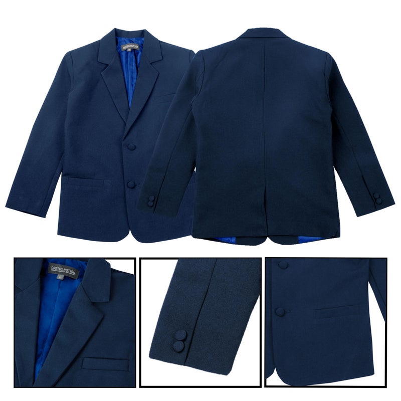 Spring Notion Boys' Classic Fit Blue Dress Suit Set 16 - Image 5